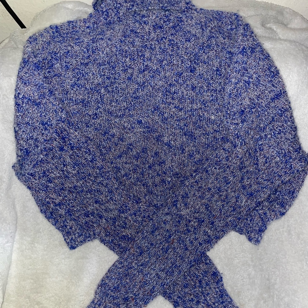 Cozy Blue Marled Crop Turtleneck Sweater